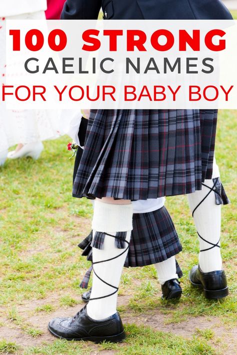 Looking for a Scottish name for your baby boy? This list of strong Gaelic names will help you find the perfect name for your new son! #names #babynames #boynames #scottishnames #gaelicnames Scottish Gaelic Names, Gaelic Names And Meanings, Scottish Names Boys, Welsh Boy Names, Scottish Boy Names, Celtic Boy Names, Gaelic Boy Names, Scottish Baby Names, Scottish Boys Names