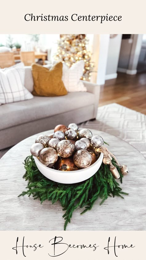 Jordan on Instagram: “Christmas flash back! Love doing this for a Christmas centerpiece!! Just grab a wreath, large bowl, ornaments, bells and of course battery…” Christmas Ornament Bowl, Bowl With Christmas Ornaments, Christmas Bowl Decorations, Bowl Ornaments, Christmas Flash, How To Decorate For Christmas, Glass Bowl Decor, Christmas Entry, Christmas Table Ideas