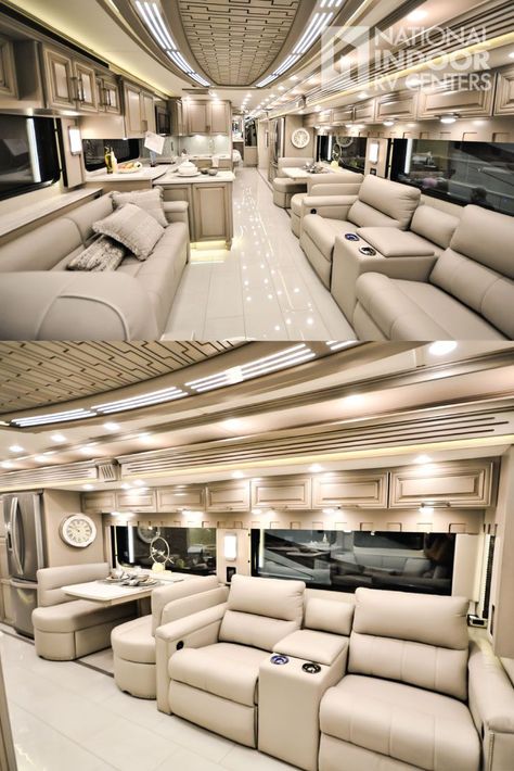 Motor Coaches Luxury Rv, Custom Rv Motorhome, Beautiful Rv Interior, Rv Bus Luxury Rv, Newmar Rv Motorhome, Luxury Caravan Interior, Luxury Motorhomes Interiors, Rv Glamping Ideas, Luxury Bus Interior