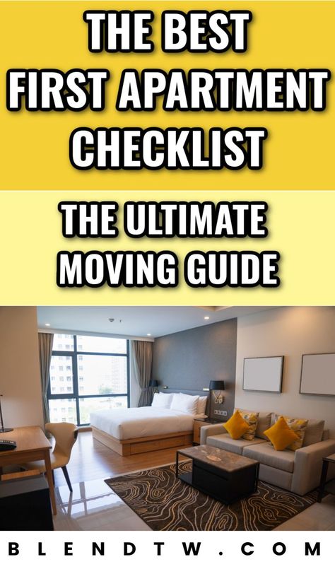 Are you moving into a new apartment? Check out this ultimate moving guide with a first apartment checklist. apartment essentials | furnishing your first apartment | bedroom necessities | living room essentials | budgeting for your first apartment | furniture shopping tips | decor ideas for first apartments First Apartment Furniture, First Apartment Bedroom, Moving Into A New Apartment, Apartment On A Budget, First Apartment Tips, Moving Guide, First Apartment Checklist, Apartment Checklist, Living Room Essentials