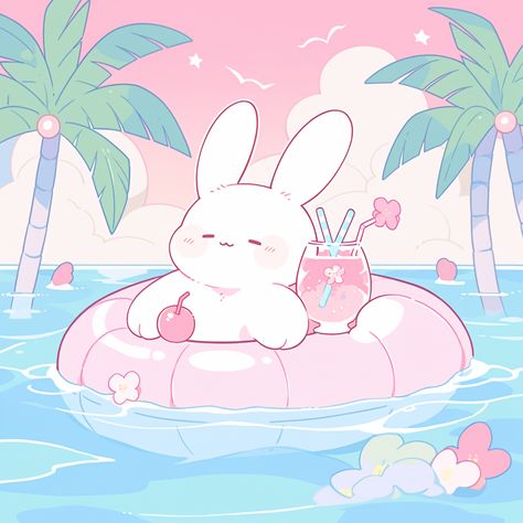 Anime Bunny Icon, Cute Art Bunny, Cute Bunny Art Wallpaper, Bunny Icon, Bunny Pfp, Cute Bunny Animation, Kawaii Bunny Aesthetic, Kawaii Art Bunny, Cute Rabbit Cartoon Wallpaper Pink