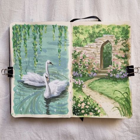 All Posts • Instagram Oil Pastel Art, Gouache Art, Sketchbook Art Journal, Dirty Water, White Swan, Art Diary, Watercolor Art Lessons, Nature Art Painting, Cute Doodle Art