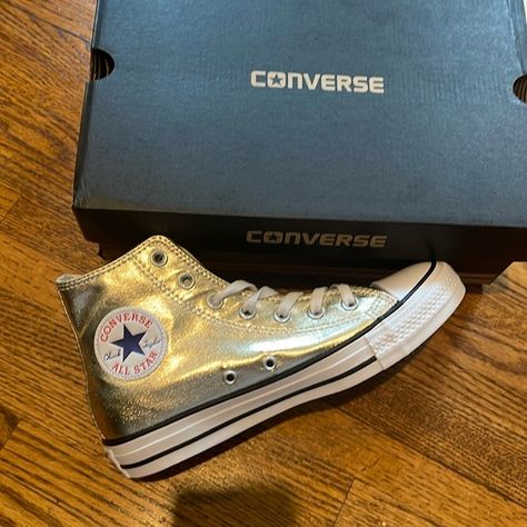 Converse Chuck Taylor All Star (Light Gold)- NEVER WORN Sabrina Concert, Converse Gold, Star Light, High Top Sneaker, Converse Chuck Taylor All Star, Womens Converse, Converse All Star, Chuck Taylor All Star, Converse Chuck