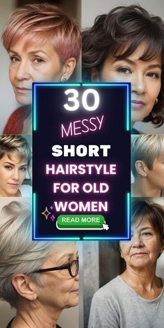 Best short messy haircuts for older women: Flattering, trendy, and sophisticated. Mom Hairstyles Short, Older Hair, Short Messy Haircuts, Hairstyles For Seniors, Pixie Haircut Fine Hair, Easy Care Hairstyles, Haircuts For Older Women, Messy Haircut, Hair Mistakes