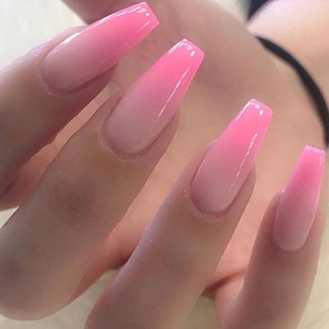 +35 Top Light Pink Ombre Nails - POLYVORE - Discover and Shop Trends in Fashion, Outfits, Beauty and Home Nails Types, Pink Ombré Nails, Acrylic Nails Natural, Unghie Sfumate, Ombré Nails, Pink Ombre Nails, Ombre Acrylic Nails, White Acrylic Nails, Ombre Nail Designs