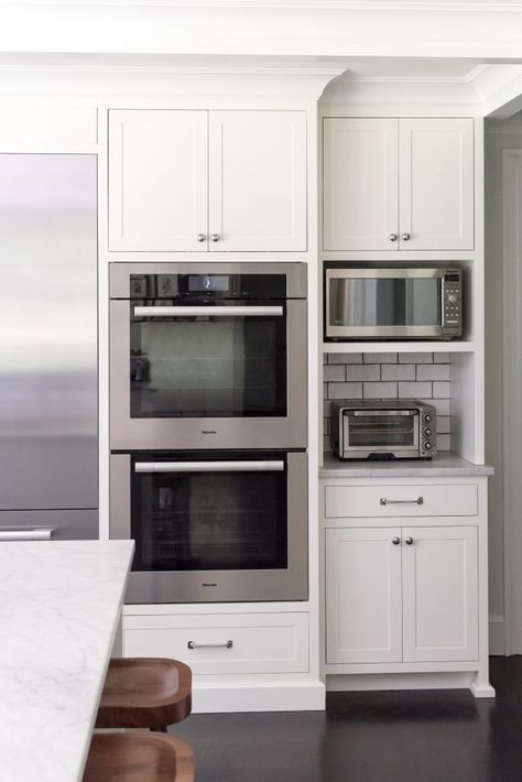 Microwave Above Oven Built In, Microwave Niche Kitchens, Microwave Furniture, Microwave In Dining Room, Oven Microwave Cabinet, Microwave Upper Cabinet, Kitchen Oven And Microwave Cabinets, Microwave Stove Combo, Microwave In Cupboard