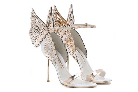 Sophia Webster Butterfly shoes in metallic gold, silver and blue now at Net-A-Porter Butterfly Heels, Rose Gold Shoes, Sophia Webster Shoes, Butterfly Shoes, Rose Gold Sandals, Dr Shoes, Wing Shoes, Killer Heels, Fancy Shoes