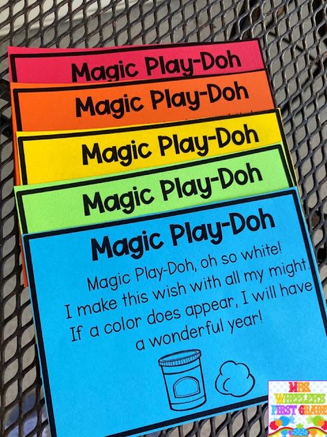 Magic Play Dough First Day Of School, First Day Of School Play Doh Activity, Magic Dough First Day Of School, Magic Play Doh, Magic Playdough First Day Of School, First Week Of Pre K Activities, Preschool Beginning Of Year Activities, Magical Yet Activities, First Grade First Week Of School