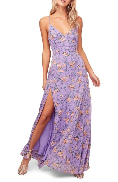 Spring Wedding Guest, Spring Wedding Guest Dress, Purple Floral Dress, Maxi Sundress, Guest Attire, Wedding Attire Guest, Astr The Label, Wedding Guest Outfit Summer, Floral Print Maxi