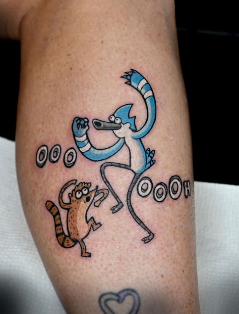 #regularshow #tattoos #girltattoos #cutetattoos #cartoontattoos #inked #mordecai and rigby #tattoo art Regular Show Tattoo Ideas, Mordecai And Rigby Tattoo, Rigby Tattoo, Show Tattoo Ideas, Regular Show Tattoo, Fl Tattoo, Regular Show Mordecai, Show Tattoo, Tattoo Tv Shows