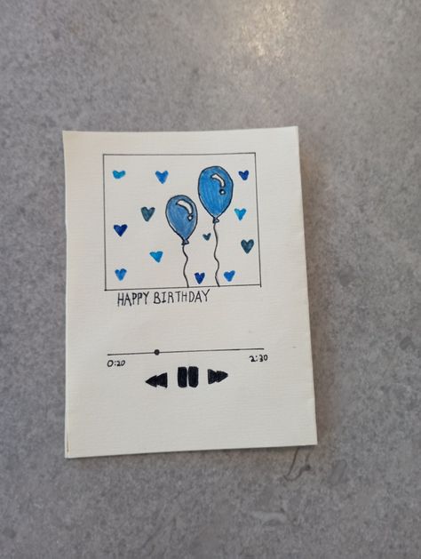 Playlist Birthday Card, Easy Birthday Cards Diy, Cards Diy Easy, Birthday Bestie, Happy Birthday Bestie, Happy Birthday Cards Diy, Birthday Things, Teachers Day Card, Creative Birthday Cards