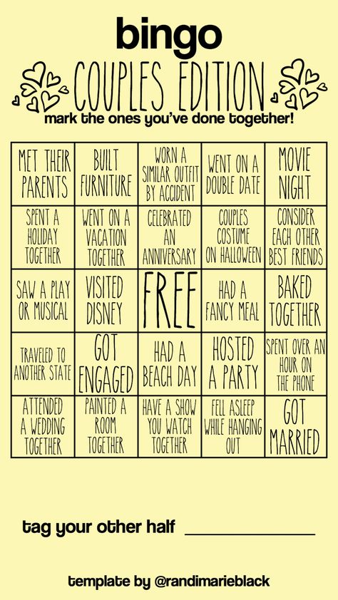 Couples Bingo, Relationship Bingo, International Boyfriend Day, Fill The Jars Template, Boyfriend Day, Bingo Template, Double Dates, Story Templates, Instagram Story Template