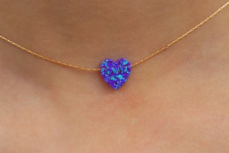 Purple Opal Necklace, Purple Heart Necklace, Opal Heart Necklace, Opal Charm Women Necklace, Opal Stone Charm Pendant, Purple Heart Jewelry Opal Necklace Aesthetic, Purple Heart Necklace, Opal Heart Necklace, Heart Minimalist, Minimalist Birthday, Pastel Jewelry, Embroidery Pants, Purple Opal, Blue Opal Necklace