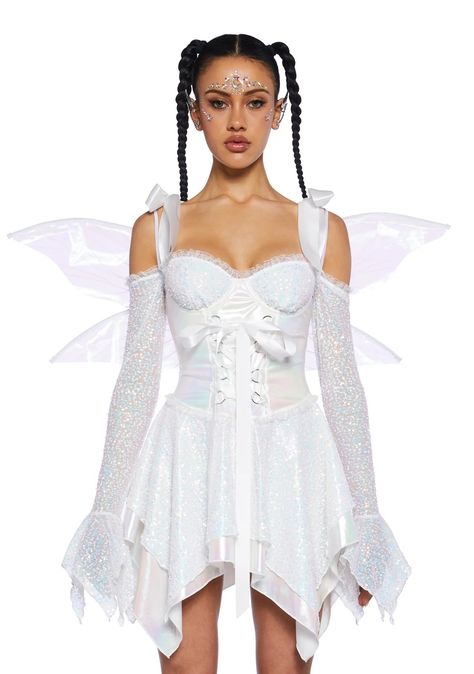 Tooth Fairy Costume Women, Fairy Halloween Costumes For Women, Rave Fairy Outfits, Butterfly Costume Women's, Elf Fairy Costume, Iridescent Corset, Fairy Corset Dress, Water Fairy Costume, Fairies Costume