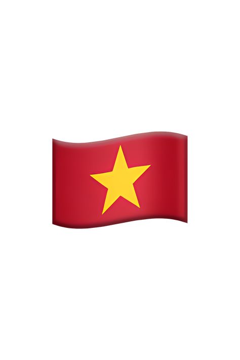 The emoji 🇻🇳 depicts the flag of Vietnam. The flag is rectangular in shape and consists of a red background with a large yellow star in the center. The star has five points, representing the five main classes of Vietnamese society: workers, peasants, intellectuals, traders, and soldiers. The red background symbolizes the bloodshed during the country's struggle for independence. The flag has a simple yet striking design and is easily recognizable. Flag Emoji, Apple Emojis, Vietnam Flag, The Emoji, Mall Design, Yellow Star, United States Flag, South China Sea, South China