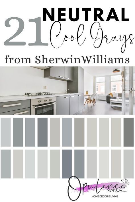 Best Grey Paint Colors For Whole House, Grey Paint Ideas For Walls, Seattle Grey Sherwin Williams, Sherwin Williams Light Grey Paint Colors, Sherwin Williams Gray Clouds Paint, Wall Paint Color With Gray Cabinets, Sherwin Williams Grayish Paint Color, Best Neutral Gray Paint Colors, Intrepid Grey Sherwin Williams