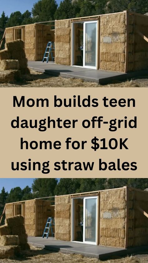 Wow, I was not expecting that at all. 😯  Shalina Luna and Ben Griffith had their kids’ futures in mind.  They bought a lot in Ignacio, Colorado, thinking that they would build a house for their children in that land once they turned 18, and Joli Galvan had just turned of age for her new home.  The couple made an off-the-grid house using straw bales covered in cob on a 34×17-foot concrete slab.  Cob is a mixture of clay, sand, straw, and water, and it’s fireproof. Straw Bale Building, Straw Bale Construction, Cob Building, Earth Bag Homes, Straw Bale House, Fall Nature, Build A House, Natural Homes, Straw Bale