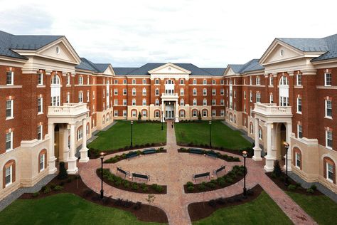 Christopher Newport University, School Building Design, University Architecture, Residence Hall, Georgian Architecture, University Admissions, Interior Design Work, Architecture Building Design, Landscape Concept