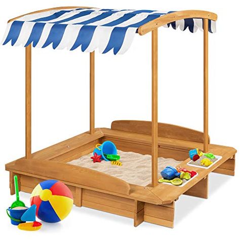 Summer is Coming: 36 Products That Will Keep Your Kids Busy All Season Long Sandpit Cover, Wooden Sandbox, Bucket Gifts, Bench Seats, Water Tables, Toy Boat, Sand Toys, Wood Square, Sandbox