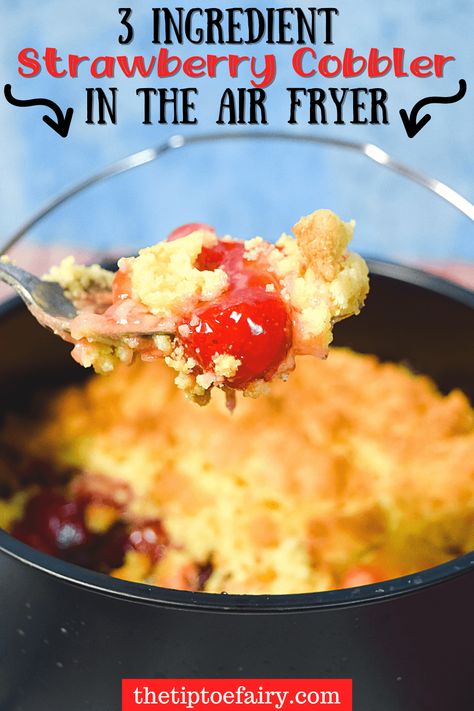 Air Fryer Cobbler Recipe, Air Fryer Strawberries Recipes, Frozen Strawberry Desserts, Cobbler Crust, Strawberry Cobbler, Fruit Cobbler, Cobbler Recipes, Strawberry Desserts, Mixed Fruit