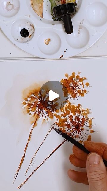 Diane Antone Studio on Instagram: "Ink and Wash Seedheads using QTips, Glass Pen & Waterbrush | Timelapse Preview of Realtime YouTube Tutorial: https://youtu.be/EgKHqKfNNiY #watercolor #inklineart #inkandwash #inkandwatercolor #lineandwash #sepia #sennelierink #monochrome #monochromeart" Sepia Watercolor Paintings, Ink And Wash Watercolors, Diane Antone, Ink And Wash, Glass Pen, Ink Wash Painting, Pen And Wash, Sketchbook Illustration, Monochrome Art