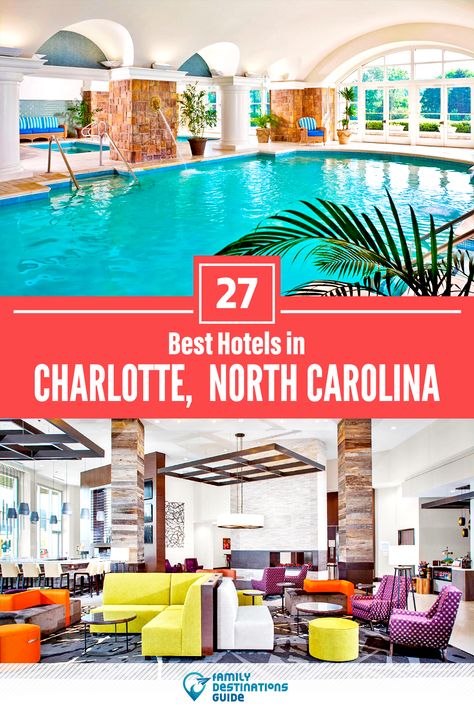 Want to see the best hotels in Charlotte, NC? We’re FamilyDestinationsGuide, and we’re here to help: From incredible luxury hotels and resorts, to nice budget hotels with a view, discover the BEST hotels to stay in Charlotte - so you get memories that last a lifetime! #charlotte #charlottehotels #hotelsincharlotte #besthotelsincharlotte #hotelstostayincharlotte Hidden Gems In Charlotte Nc, Where To Stay In Charlotte Nc, Living In Charlotte Nc, Visiting Charlotte Nc, Charlotte North Carolina Night Life, North Carolina Resorts, Downtown Charlotte, Resorts For Kids, Hotel Swimming Pool