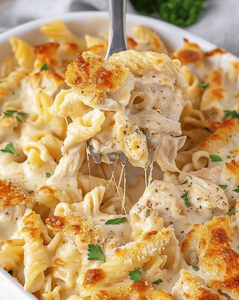 Cheesy Garlic Parmesan Chicken Pasta Parmesan Noodles And Chicken, Chicken Garlic Parmesan Recipe, Cheesy Garlic Pasta, Sweet Baby Rays Garlic Parmesan Recipes, Garlic Parmesan Chicken Pasta Crockpot, Garlic Chicken Parmesan Pasta, Garlic Parm Pasta, Garlic Parmesan Chicken Pasta Bake, New Garlic Parm Chicken Pasta