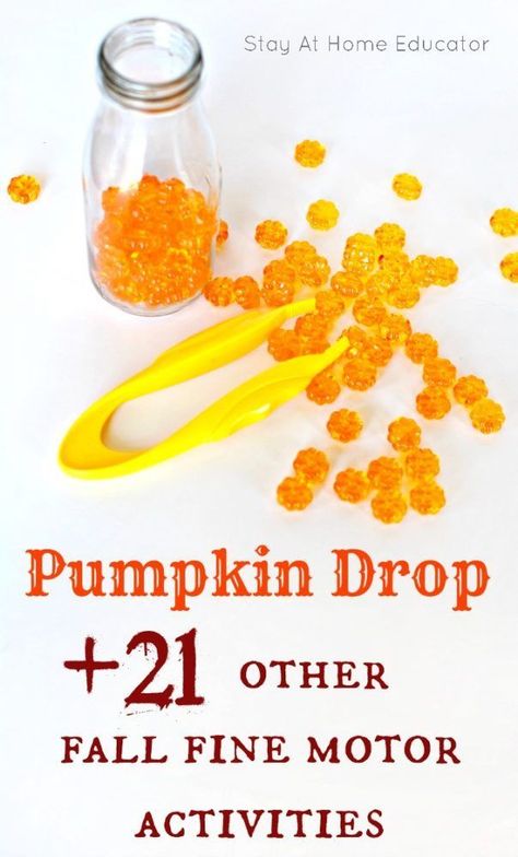 Pumpkin Drop +21 Other Amazing Autumn Fine Motor Activities Farm Activities For Preschoolers, Intentional Teaching, Pumpkins Preschool, October Activities, Fine Motor Activity, Fall Preschool Activities, Pumpkin Activities, Montessori Practical Life, Farm Activities