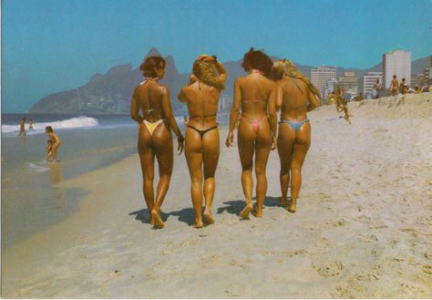 Girls from Ipanema, Rio, Brazil Puberty Blues, Brazil Beaches, Swimwear Aesthetic, What Is Human, Ipanema Beach, Brazilian Style, Buttocks Workout, Leather Duffel, Hippie Girl