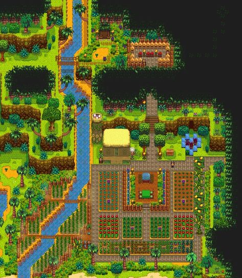 Ginger Island Farm Layout Island Farm Stardew Valley, Ginger Island Layout Stardew Valley, Ginger Island Farm Layout Stardew Valley, Ginger Island House Layout, Stardew Valley Island Farm Layout, Ginger Island Stardew Valley, Stardew Ginger Island Farm, Stardew Valley Island Farm, Farm Diy Projects