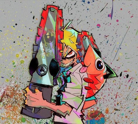 Flop Era, Splatoon Memes, Splatoon 2 Art, Splatoon Comics, Chainsaw Man, Funky Art, Splatoon, Pretty Art, 그림 그리기