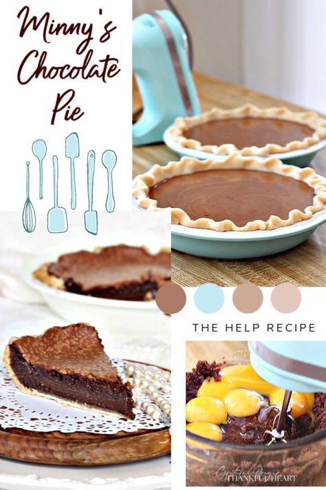 Mini's Chocolate Pie The Help, Minnies Chocolate Pie Recipe, Minnie's Chocolate Pie, The Help Pie, Chocolate Pie The Help, Minnie Chocolate Pie From The Help, Baked Chocolate Pie Recipe, Minnys Chocolate Pie Recipe, Minnie’s Chocolate Pie