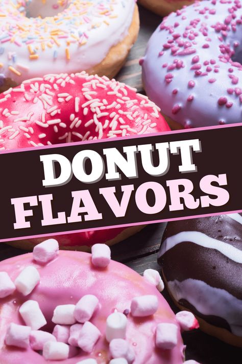 These unique donut flavors make everyone's favorite treat even more fun to eat! From maple bacon to red velvet to key lime, these donuts are exciting and scrumptious! Cake Donut Recipe Fried, Donut Glaze Recipes, Cake Donuts Baked, Mini Donut Recipes, Donut Hole Recipe, Fancy Donuts, Strawberry Filled Donuts, Cake Jars, Cake Donuts Recipe