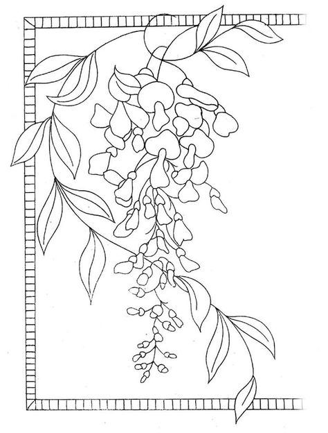 Embroidery Patterns Wisteria Embroidery Pattern, Wisteria Embroidery, Wisteria Pattern, Chinese Art Painting, Design Guide, Embroidery Ideas, Hand Embroidery Patterns, Embroidery Inspiration, Ribbon Embroidery