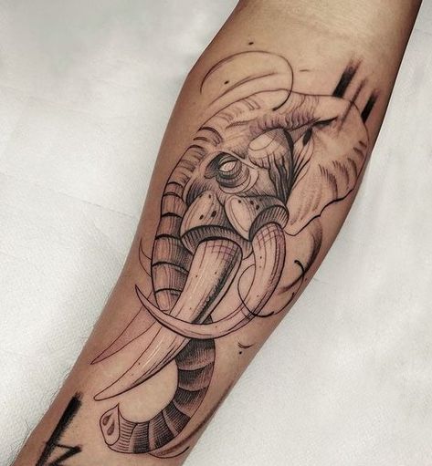 Elephant Art Tattoo, Geometric Elephant Tattoo, Mandala Elephant Tattoo, Tattoo Guide, Inner Bicep Tattoo, Bamboo Tattoo, Elephant Tattoo Design, Beautiful Elephant, Full Sleeve Tattoo Design