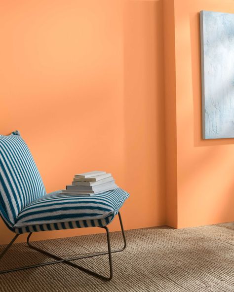 Vivid Beauty 138 | Benjamin Moore Neon Nursery, Peach Cider, Colorful Nursery Ideas, Nursery Decoration Ideas, Paint Color Swatches, Bright Nursery, White Zinfandel, Colorful Nursery, Benjamin Moore Colors