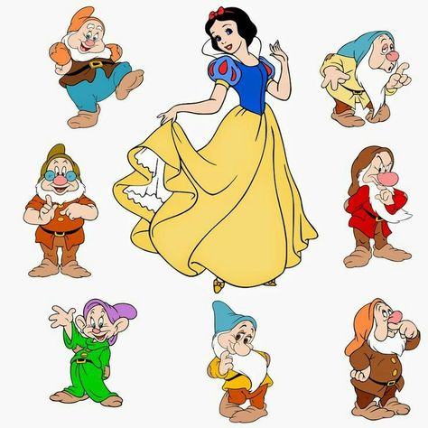 Snow White and the Seven Dwarfs Disneyland Scrapbook, Disneyland Ideas, Snow White Characters, Mario Svg, Snow White 7 Dwarfs, Snow White Birthday Party, Team Costumes, Snow White Seven Dwarfs, Snow White Birthday