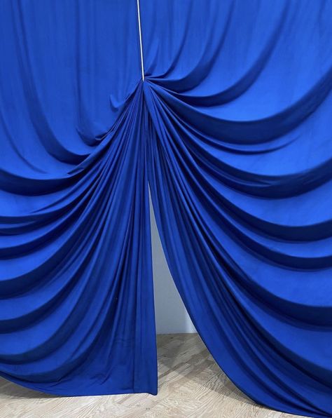 Bird Set Free, Blue Ghost, Theatre Curtains, Yves Klein Blue, Perfume Ad, Hanging Fabric, Blue Curtains, Set Decor, Art Event