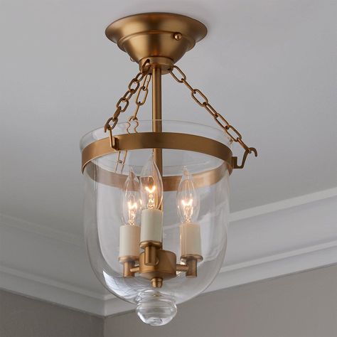 Smokebell Lantern Semi-Flush Ceiling Light - Small