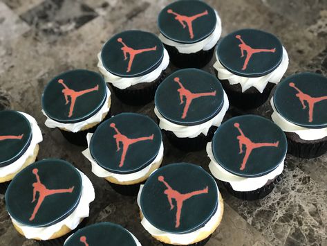 Michael Jordan cupcakes Jordan Cupcakes, Cupcake Ideas, Decorated Cakes, 5th Birthday, Michael Jordan, Tea Light Candle, Birthday Ideas, Cupcake Cakes, Cupcake