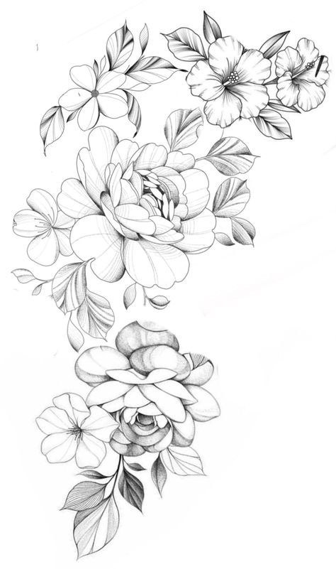 Floral Arm Tattoo Design, Floral Tattoo Drawing, Floral Tattoo Design Drawings, Flower Shoulder Tattoos For Women, Floral Tattoo Ideas, Flower Tattoo Stencils, Tattoo Artist Tattoo, Tattoo Floral, Flower Tattoo Drawings