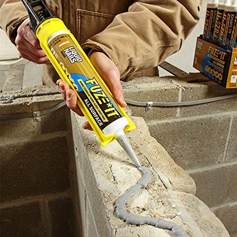 Liquid Nails 56198673380 LN-2000 FuzeIt All Surface Construction Adhesive (9-Ounce) , Gray Mortar Repair, Emerald Nails, No Chip Nails, Epoxy Glue, Pressure Treated Wood, Liquid Nails, Nails And Screws, Cinder Block, Construction Adhesive