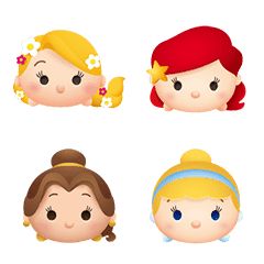 Tsum Tsum Princess, Princess Emoji, Disney Lines, Line Emoji, Emoji Set, Karakter Disney, Disney Rapunzel, Disney Tsum Tsum, Disney Sticker