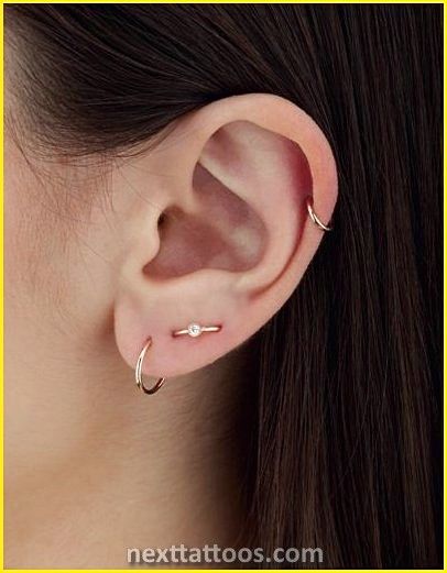 Creative and Great 3rd Piercing Ideas Ear Piercing Helix, Two Piercings, Ear Peircings, Faux Piercing, Piercing Septum, Double Piercing, Cute Ear Piercings, Geode Earrings, Helix Piercing