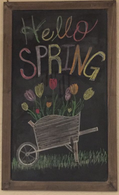 Chalkboard Art Colorful, Spring Chalkboard Quotes, Cute Spring Chalkboard Ideas, Chalkboard Spring, Cute Chalkboard Drawings, Spring Blackboard Ideas, Chalkboard Designs Spring, Chalkboard Art Spring, Spring Chalkboard Art Ideas