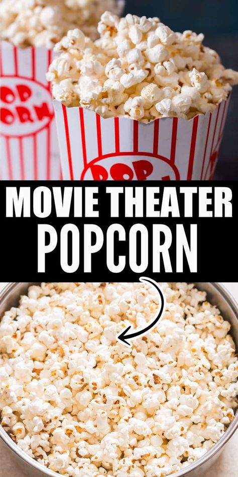 Homemade Movie Theater, Stove Popcorn, Popcorn At Home, Theater Popcorn, Movie Theater Popcorn, Stovetop Popcorn, Up The Movie, Movie Popcorn, Homemade Popcorn