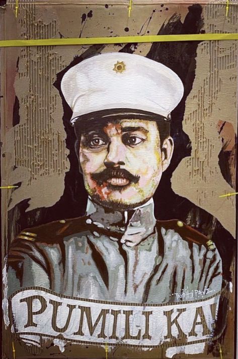 Acrylic on Balikbayan box Heneral Luna Art, Heneral Luna, Antonio Luna, Cardboard Art, Digital Art, Historical Figures, Collage, Movie Posters, Pins