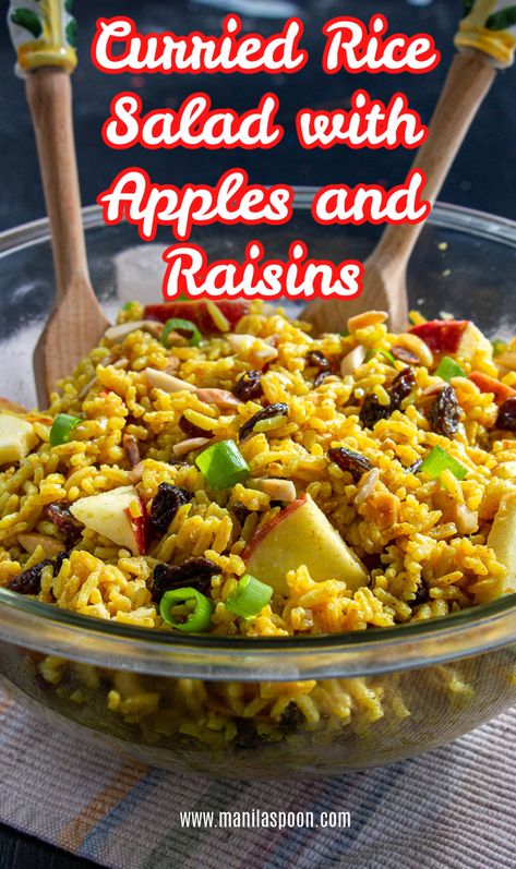 Rice Salad Recipes Cold, Dressing For Pasta Salad, Cold Rice Salad Recipes, Side Dishes Rice, Curried Rice Salad, Curried Rice, Salad With Apples, Rice Salad Recipes, Chicken Salads