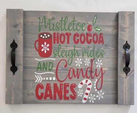 Hot Chocolate Tray, Hot Cocoa Tray, Santa Cookie Tray, Christmas Cookie Tray, Winter Tray, Christmas Trays, Chocolate Tray, Christmas Serving Tray, Santa Tray