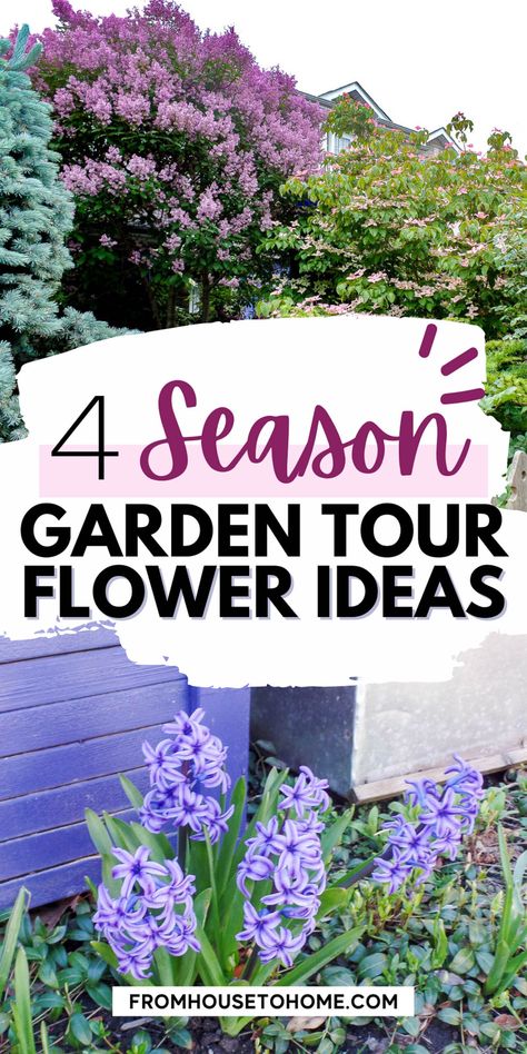 We all want a flower garden that looks good year-round. This four season garden tour will show you some ideas to make your own landscape design into an all-season one, complete with plant pictures and inspiration! All Season Garden, Four Season Garden, Planning A Garden, Flower Garden Plans, Flower Bed Designs, Cottage Garden Design, Flower Garden Design, Smart Garden, Small City